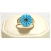 Image 1 : Zuni Turquoise Inlay Sterling Silver Women's Ring - Johnson Laweka