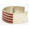 Image 3 : Zuni Coral Overlay Sterling Silver Cuff Bracelet - Sheldon Lalio