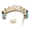 Image 3 : Zuni Multi-Stone Sterling Silver Half-Ring Post Earrings - Carmichael Walela
