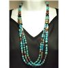 Image 1 : Navajo Turquoise & Multi-Stone 3-Strand Necklace - Tommy Singer
