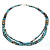 Image 4 : Navajo Turquoise & Multi-Stone 3-Strand Necklace - Tommy Singer