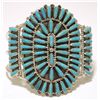 Image 1 : Zuni Turquoise Needlepoint Sterling Silver Cuff Bracelet - L Byjce