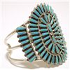 Image 2 : Zuni Turquoise Needlepoint Sterling Silver Cuff Bracelet - L Byjce
