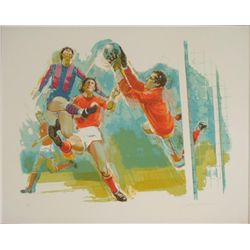 Jim Jensen Signed Sport Art Print -Soccer