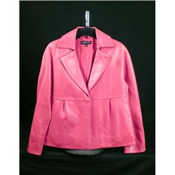 Jones New York Ladies Red Leather Jacket Size L