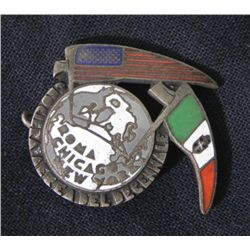 ROME-CHICAGO DIRECT AIR FLIGHT COMMEMORATIVE BADGE-1930