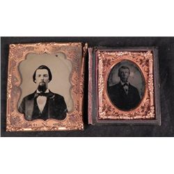 2 Antique Tintype Photos Man with Goatee w/ Borders