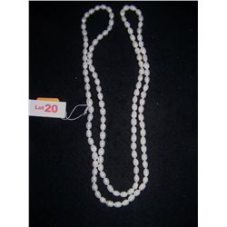 44" DOUBLE STRAND FINE PEARL NECKLACE, RETAIL VALUE $1,350