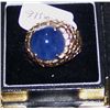 Image 2 : MENS 14K & SAPPHIRE RING TOTAL WEIGHT OF RING IS 18.5 GRAMS