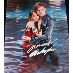 LEONARDO DICAPRIO & CLAIRE DANES HAND SIGNED COLOR PHOTOGRAPH