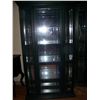 Image 1 : BLACK WOOD & GLASS FOUR SHELF CURIO CABINET