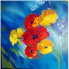 Image 1 : ORIGINAL OIL ON CANVAS, IN MANNER OF PETER MAX 24 T X 24 W