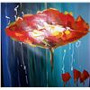 Image 1 : ORIGINAL OIL ON CANVAS, IN MANNER OF PETER MAX 24 T X 24 W