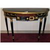 Image 1 : BLACK & GOLD HAND PAINTED HALF MOON ENTRY TABLE