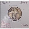 Image 2 : RARE 1927-S STANDING LIBERTY QUARTER, FINE CONDITION. RED BOOK VALUE $130