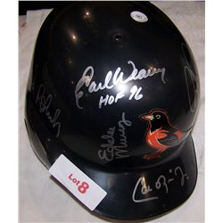 BALTIMORE ORIOLES HAND SIGNED BATTING HELMET W/ (9) ALL TIME ORIOLE GREATS