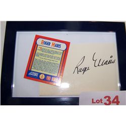 VERY RARE  ROGER MARIS AUTOGRAPH  FRAMED, 5 X 7. AS SHOWN