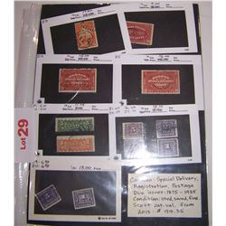 RARE CANADIAN STAMP  COLLECTION. SPECIAL DELIVERY POSTAGE 1875-1935 SCOTT CAT. 2013 VALUE $94.35