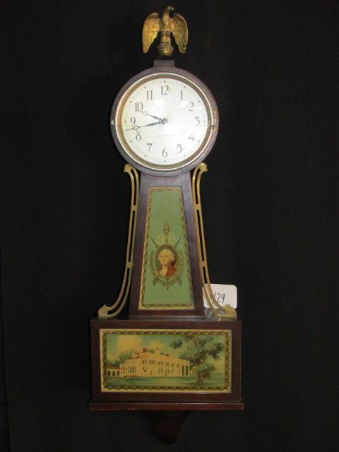 Seth Thomas eglomise George Washington banjo clock