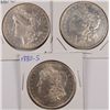 Image 1 : 1880- P, O & S MORGAN SILVER DOLLARS AU/BU