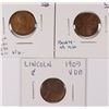 Image 1 : 3 LINCOLN CENTS (09 VDB, 15-S,21-S) AVG CIRC