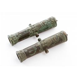 Pair of Sm. Bronze European Cannons