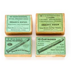 Lot of 4 Boxes of Ammo for Sharps Rifles