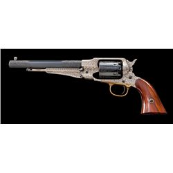 Eng'd Navy Arms Copy of Rem. Model 1858 Revolver