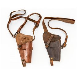 Lot of 2 WWII USMC marked Shoulder Holsters