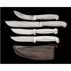 Lot o 4 Frank J. Richtig Hunting/Butcher Knives