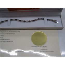 Sterling silver diamond & garnet tennis bracelet