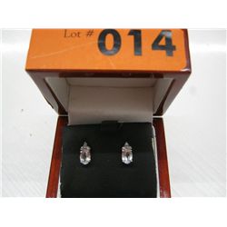 Sterling silver white topaz & diamond earrings