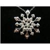 Image 2 : Solid silver snowflake pendant with diamond