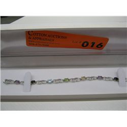 Multi-gemstone & diamond tennis bracelet