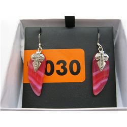 Botswana pink agate sterling silver necklace