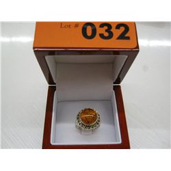 Baltic amber sterling silver ring