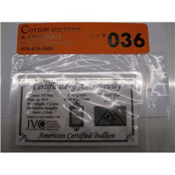 Platinum American certified investor's bar