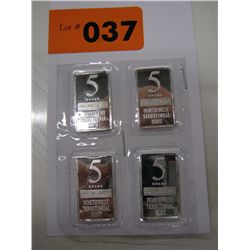 4x .999 solid silver mint sealed bars