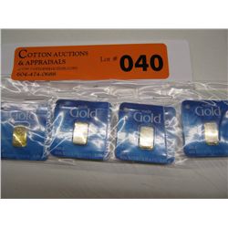 4x .999 solid gold certified bars