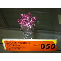 Swarovski crystal flower bouquet 2" tall - pink