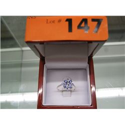 Tanzanite ring, flower-shape design