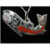 Image 2 : First Nations Salmon design pendant & chain