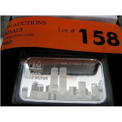 Rare Twin Towers .999 solid silver bar