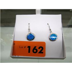New sterling silver fire opal earrings