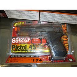 Pistol. 45 hand gun, softair spring power
