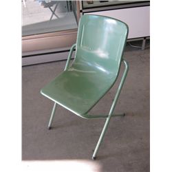 Green metal vintage stacking chairs