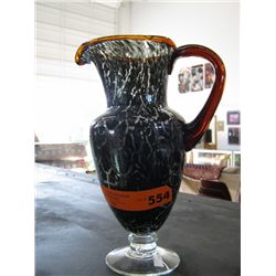 Hand blown art glass urn