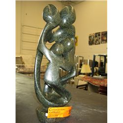Soapstone family circle statue 12" high