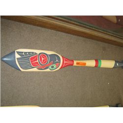 Native carved wooden paddle "Raven"
