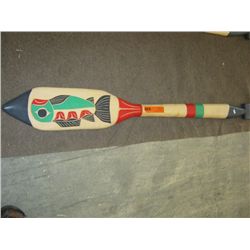 Native carved wooden paddle "Salmon"